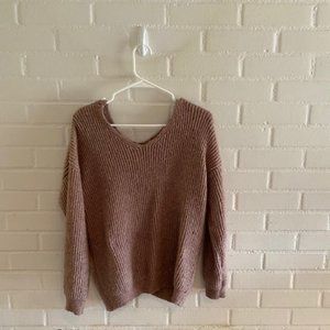 Cute Open Back Knit Sweater